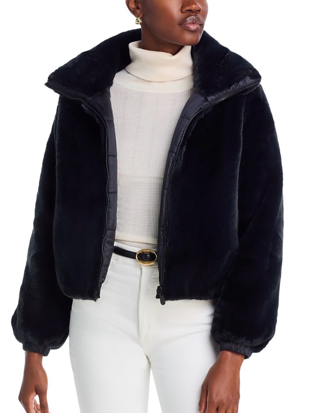 Save the Duck Jeon reversible fur jacket in black - size medium EXCELLENT COND